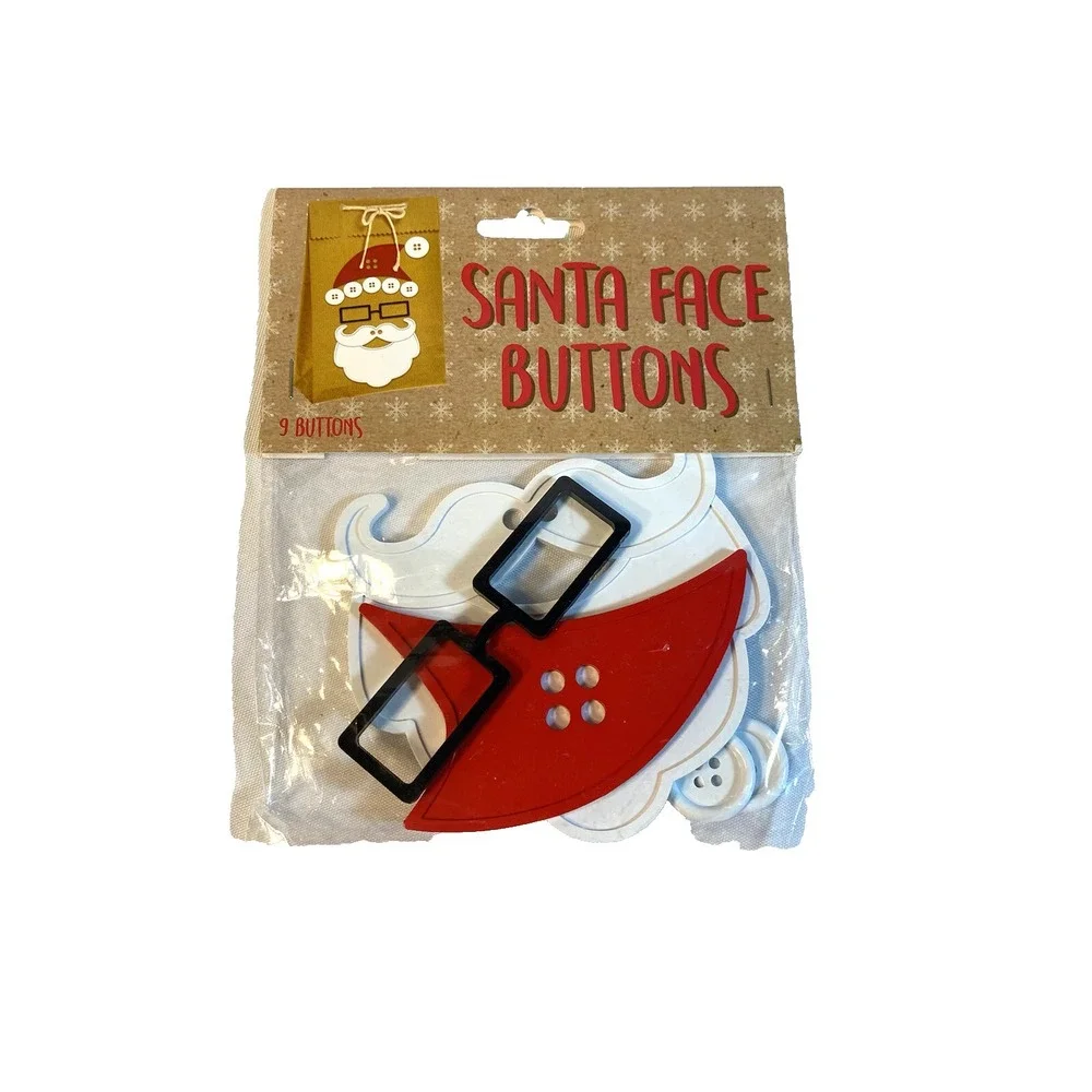 SANTA FACE BUTTONS crafts kit 9 buttons total